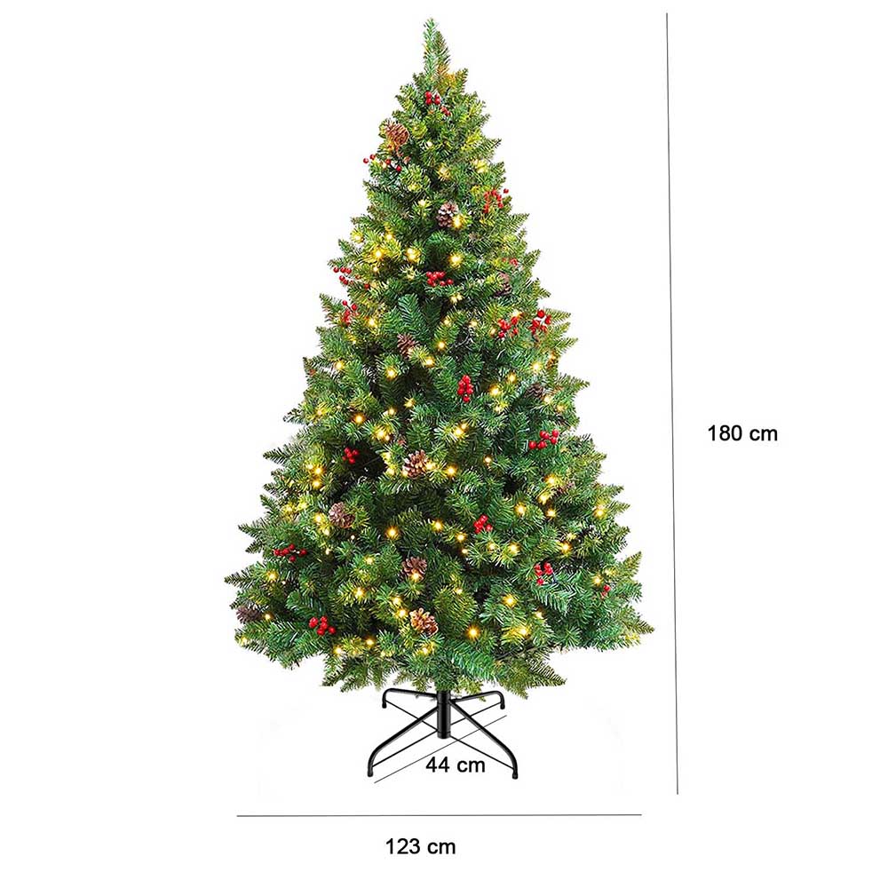 LED artificial tree in several types, warm white-260 LEDs, 180 cm-0